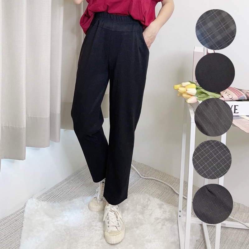 Absolutely must-buy slim-fitting elastic waist straight harem pants skinny pants carrot pants plus size suit pants casual pants *5 colors