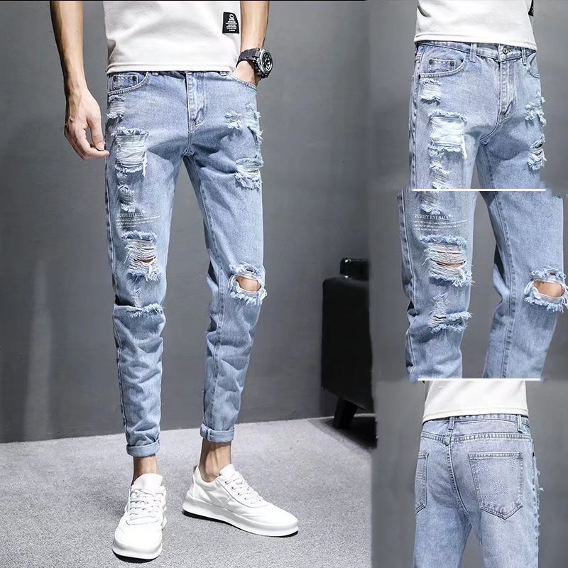 [Homebody's House] Various styles available: trendy ripped jeans for men, heavyweight trendy brand slim fit, skinny jeans, Korean style cropped jeans, ripped casual jeans with holes