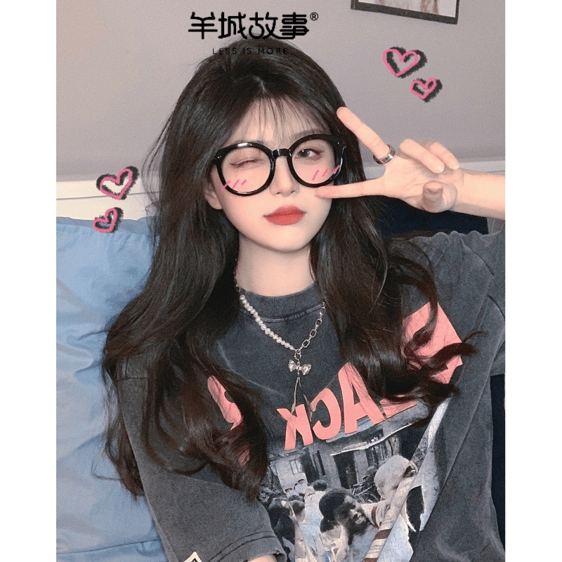 100% cotton t-shirt American retro top short sleeve short-sleeved top couple's outfit oversize Harajuku style top girls short-sleeved t-shirt clothes women