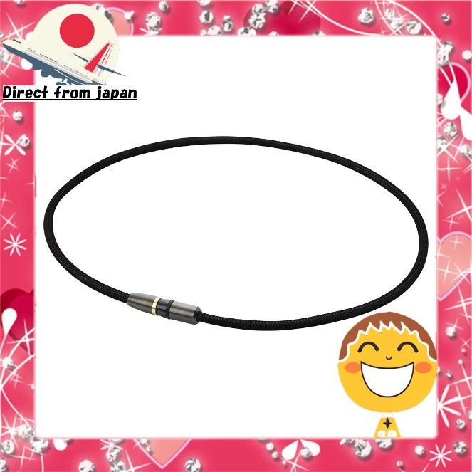 [Direct from Japan] phiten Necklace RAKUWA Magnetic Titanium Necklace BULLET Black / Metallic Black 50cm [Stiff Shoulders] [Stiff Neck] [Stiffness Improvement] 
