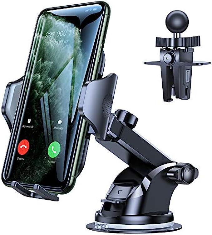 VICSEED Phone Mount for Car,[°   Resistance Suction Cup]Long Arm Car Phone Holder Mount Dashboard Windshield Air Vent Clip Universal Cell Phone Holder Car For All Mobile Phones