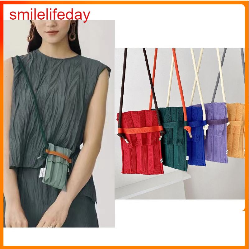 Macaron Pleated Shoulder Bag Crossbody Bag Women&#039;s Mini Mobile Phone Bag