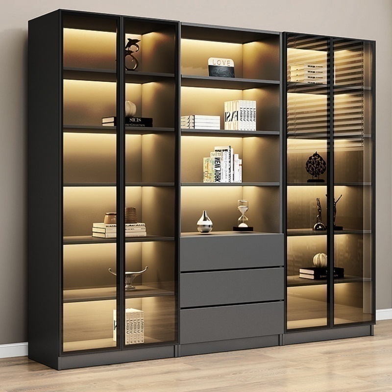 Display Cabinet Glass Door Combination Locker Living Room Floor Display Cabinet