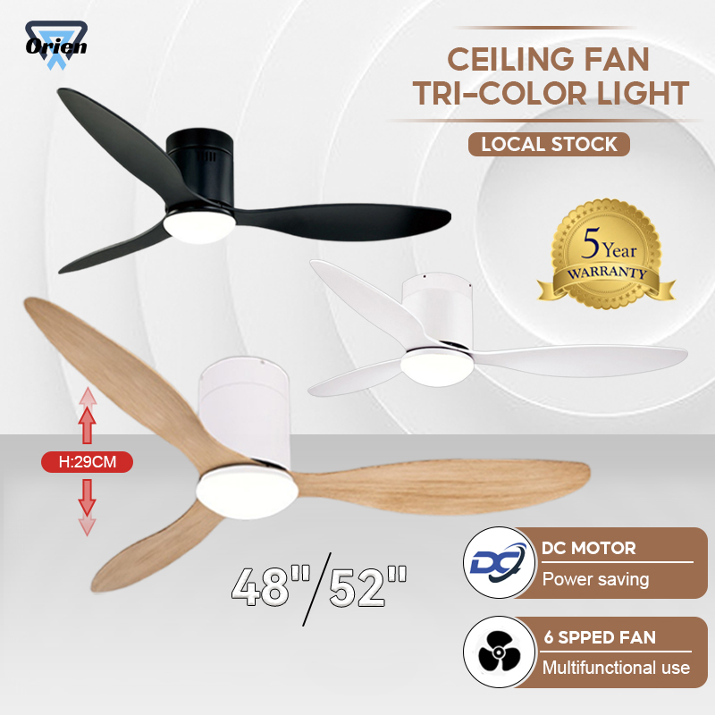 Oulianlan Ceiling Fan With Light DC Motor Ceiling Fan 48&quot;/52&quot; Tri-Color LED Light Remote Control Ceiling Light 5-YEAR-WARRANTY Tonyu