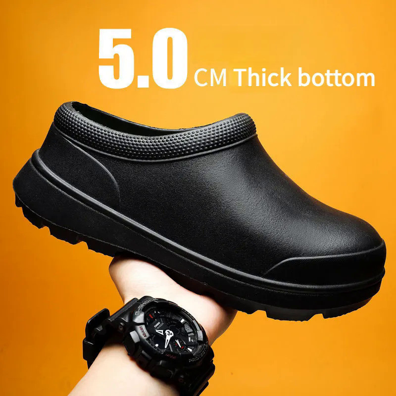 Chef Shoes Non-Slip, Waterproof and Oil Resistant Kitchen Shoes Casual Rain Boots Hotel Labor Protection Work Shoes