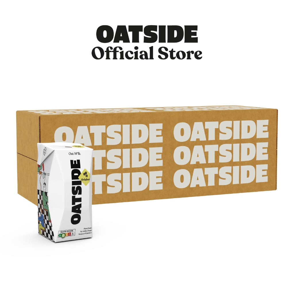 OATSIDE Barista Blend Original Oat Milk 24x200ml w straw-  Dairy Free, Creamy, Zero Added Sugar